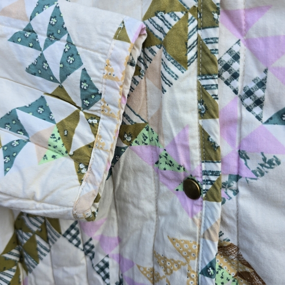Universal Thread Women’s Quilted Cream Pastel Barn Jacket Star Aztec Quilted XL - Picture 4 of 10